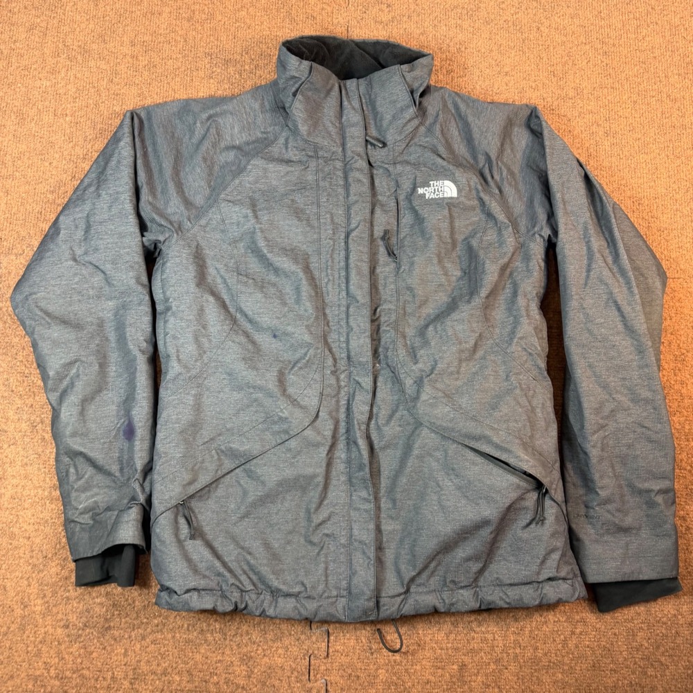 The North Face HyVent Jacket Womens Small Gray Fleece Lined Waterproof Outdoor